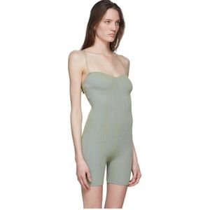 Jacquemus Arancia Le Body Jumpsuit In striped green size women’s small